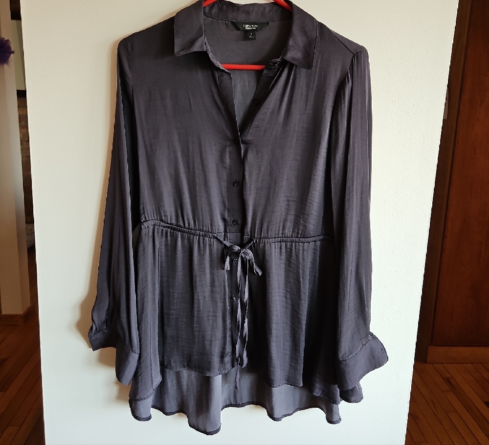Women's Black Button-Up Top
